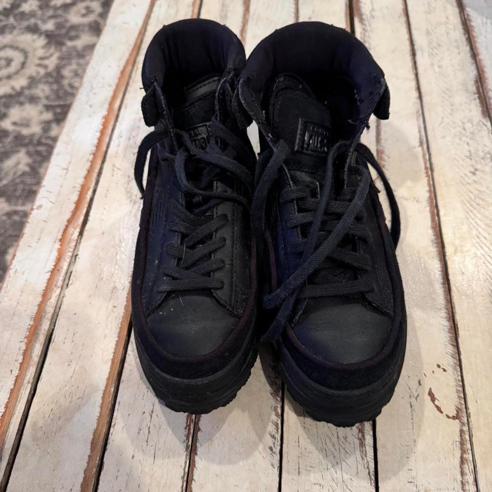Converse All Star GR82 Black Leather Platform Boots 169478C Mens 4 Womens 5.5